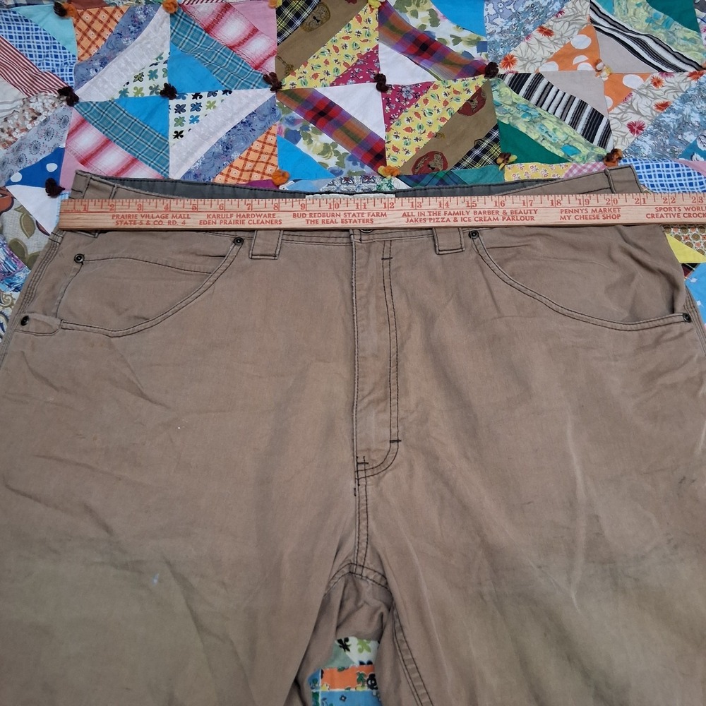 Cabelas Mens Double Knee Casuals Utility Pants Size 44x32 Tan Brown - Picture 12 of 16